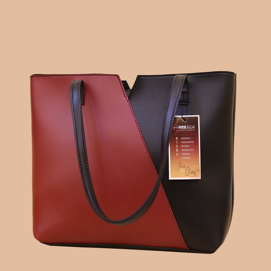 Elegant Maroon and Black Tote Bag