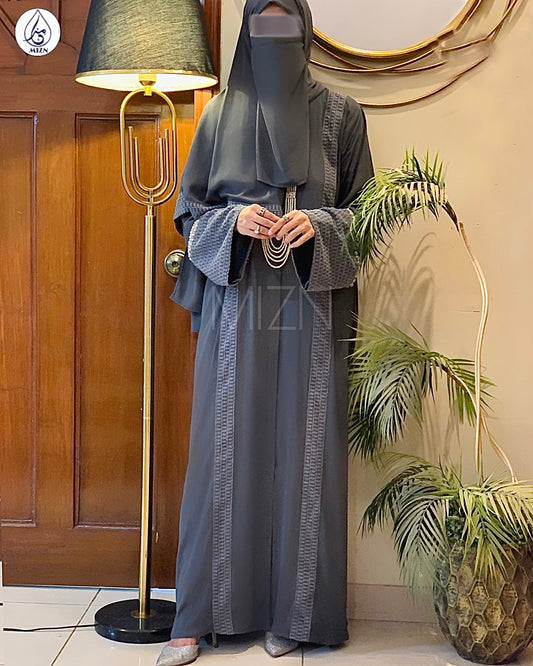 RUFFLES GREY ABAYA