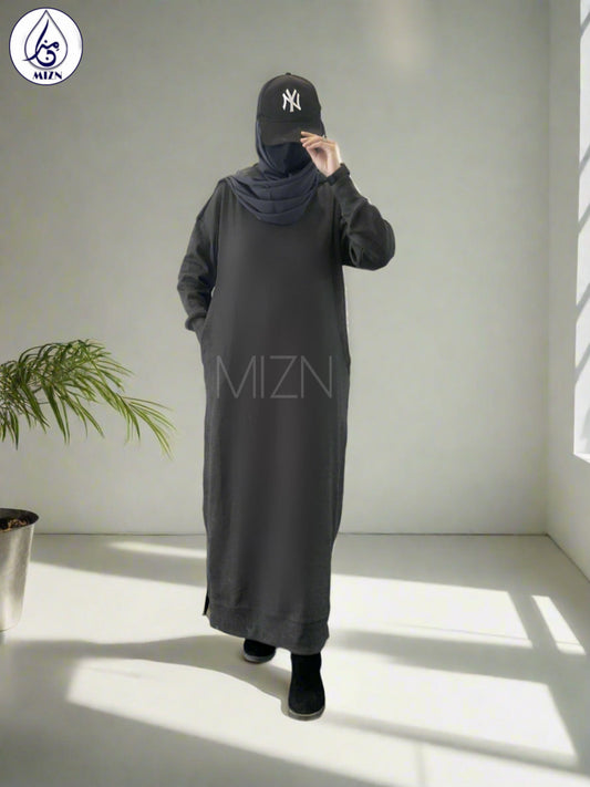 HOODIE ABAYA GREY