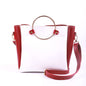 Iconic Maroon and White Handbag